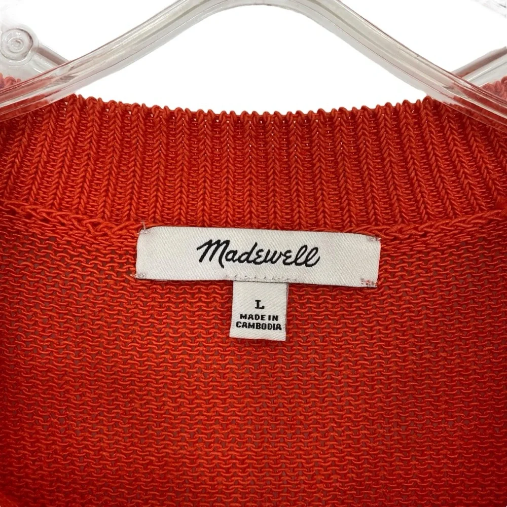 Madewell Loose Knit Crewneck Sweater in Coastal Orange - Picture 5 of 7